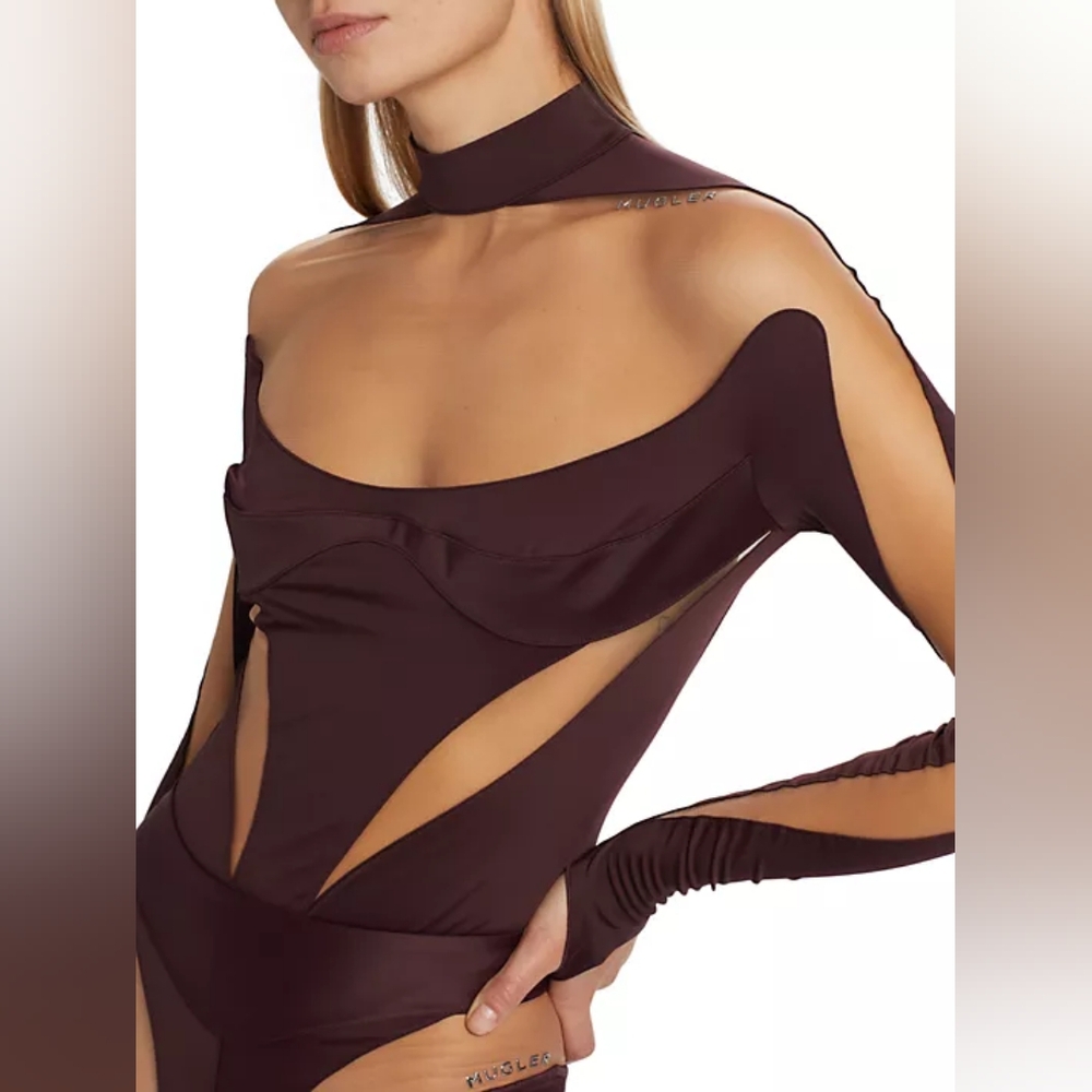 3S. NWT MUGLER ILLUSION MESH INSERT BODYSUIT SIZE FR 36 / US 4 - Picture 7 of 15